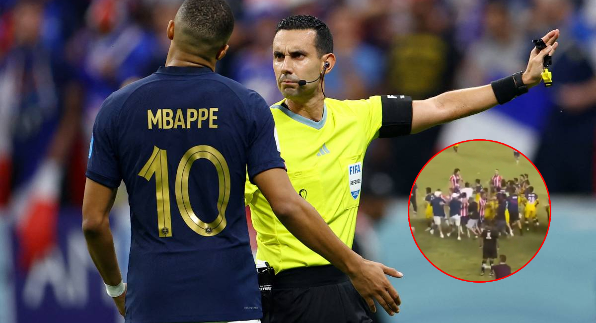 Un partido amateur arbitrado por César Ramos, terminó con una batalla campal y varios aficionados invadiendo la cancha