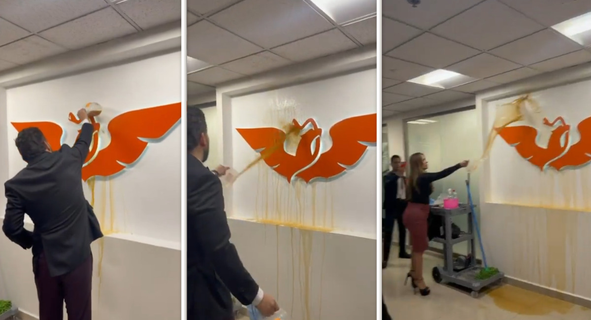 VIDEOS: PRI lanza agua sucia en las instalaciones de Movimiento Ciudadano en San Lázaro