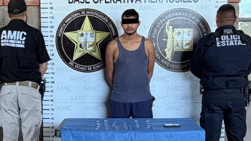 Detienen a hombre y aseguran 28 envoltorios de presunto 'crystal' en Hermosillo