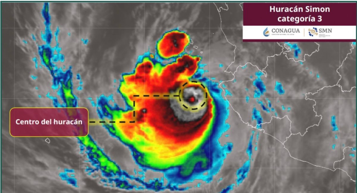 Conagua alerta por efectos del huracán 'Simón' en el Pacífico