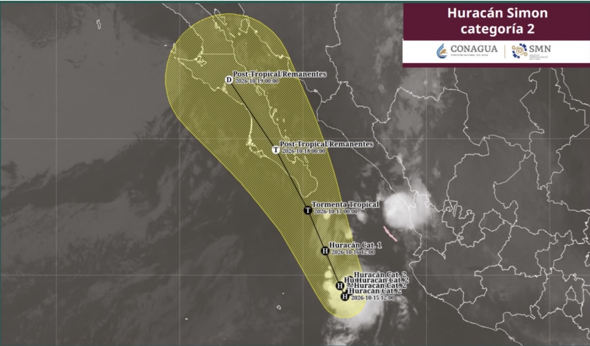 Simón, huracán categoría 2: pronóstico del SMN hasta el 19 de octubre