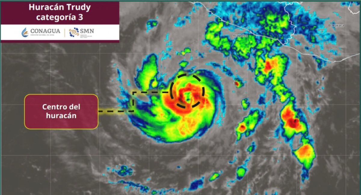 Trayectoria del huracán 'Trudy': Aquí el reporte de Conagua
