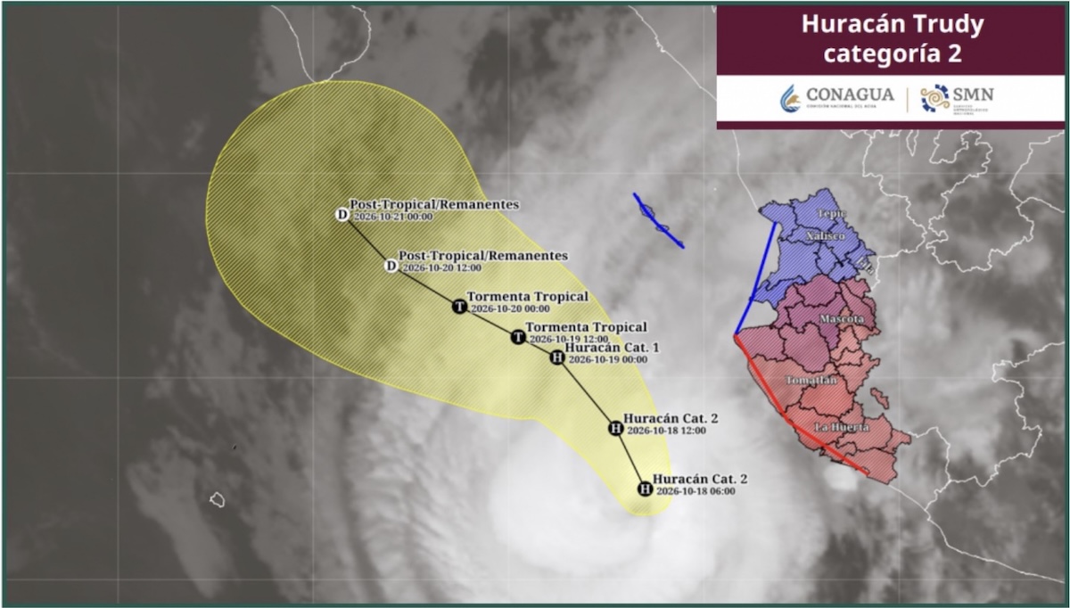 Huracán 'Trudy' HOY: Ubicación y trayectoria