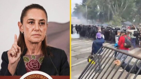 “No debe haber represión”: Sheinbaum exige a Jalisco explicar uso de pipas y gases en marcha por el agua