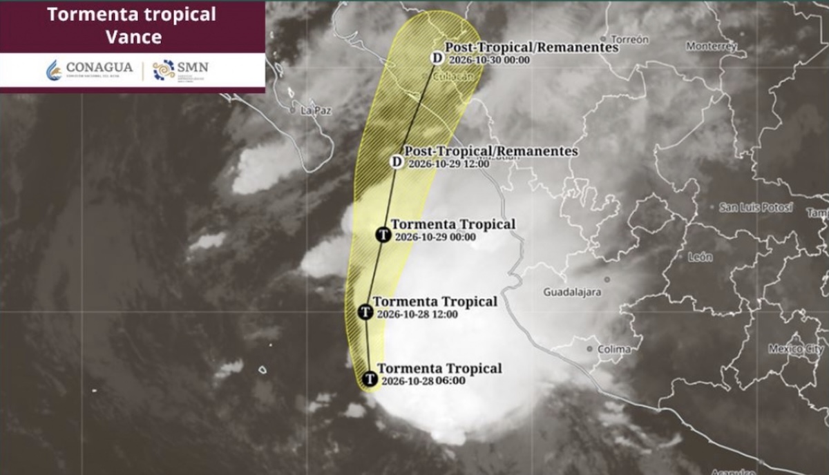 Tormenta Tropical 'Vance': Trayectoria y estados con lluvias intensas