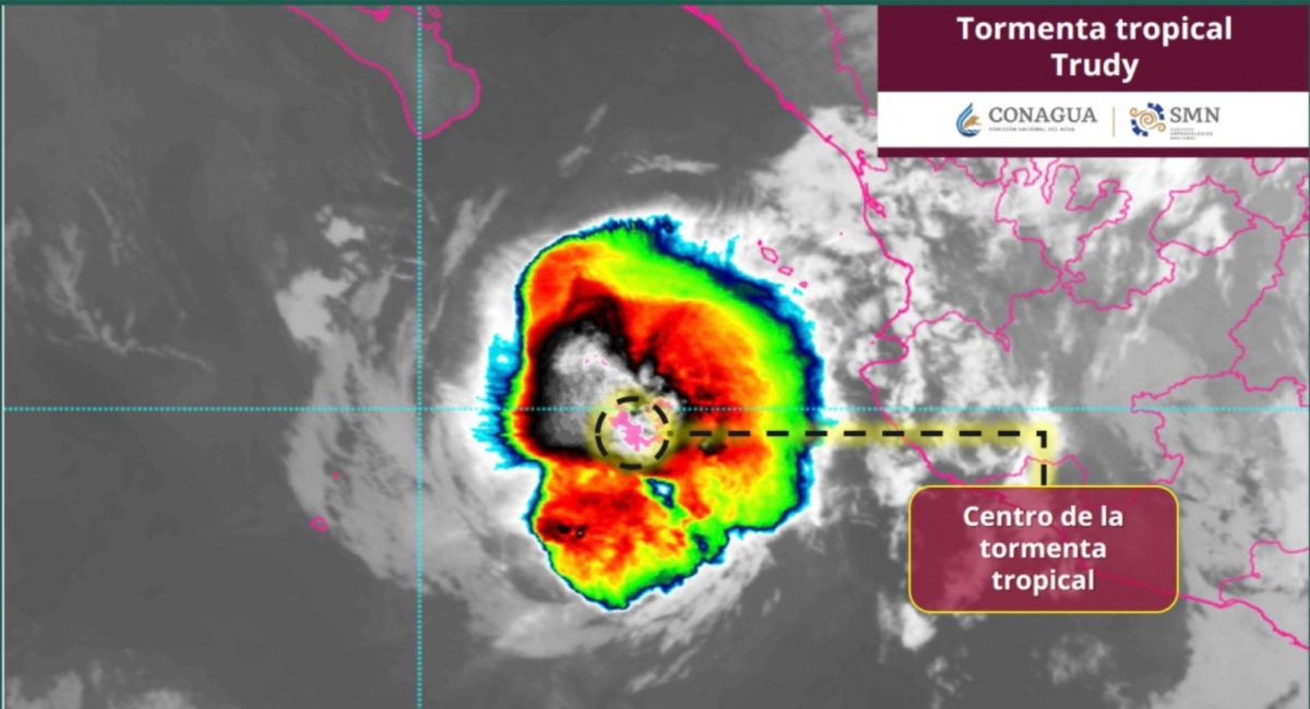'Trudy' se debilita frente a Jalisco: pronóstico para el 19 de octubre